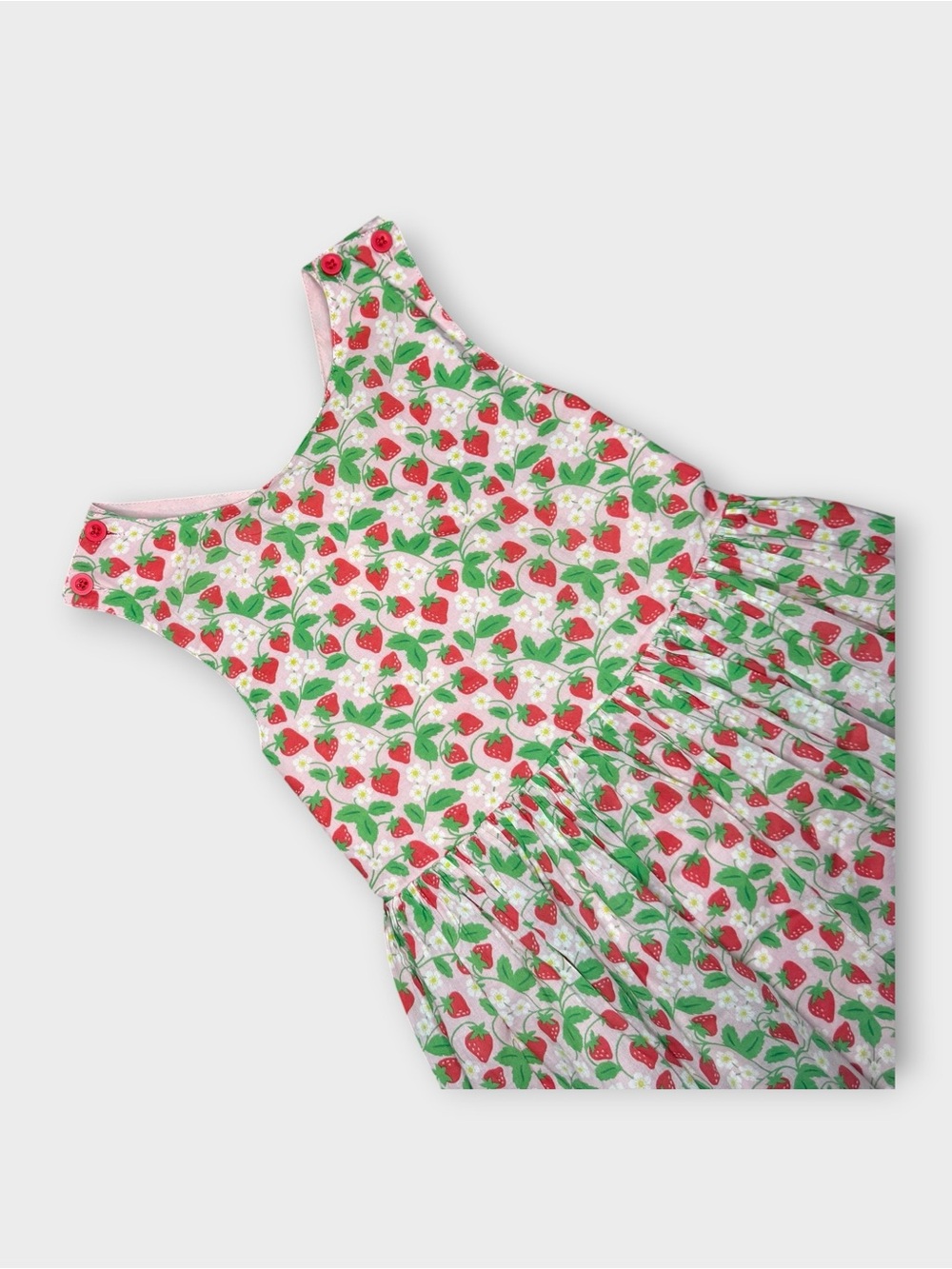 Mini Boden Strawberry Vine Floral Pattern Pink Dress - Picture 2 of 7